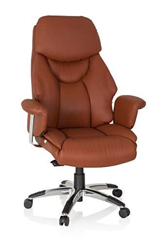 HJH OFFICE 608230 XXL directiestoel Prado kunstleer bruin comfortabele bureaustoel met dikke bekleding