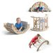 COSYLAND Montessori Klimboog met kussen, klimboog vanaf 1 jaar, houten | 4-in-1 voor klimmen, schommelen, kruipen, rusten, groot kussen met afneembare overtrek, 80 x 46 x 30 cm