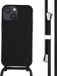 iMoshion iPhone 13 Mini Hoesje met Koord - Siliconen Back Cover - Zwart