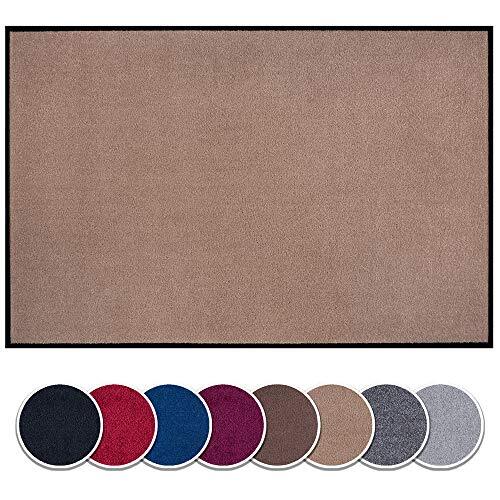 Hanse Home Wasbare binnen en buiten voetmat, effen, effen, deurmat, vuilvanger, entreetapijt, antislip, maten, 80x120 cm, beige