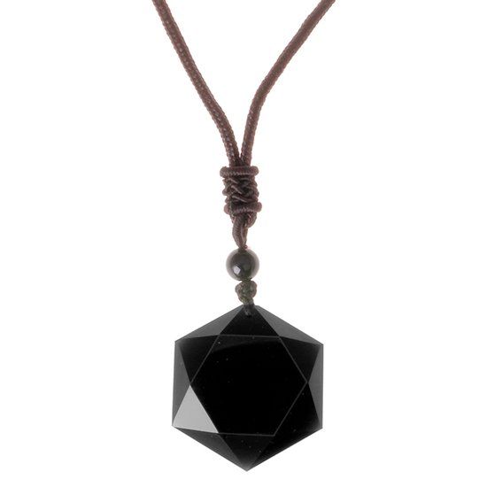 LGT JWLS Zwart Obsidiaan kettinghanger Talisman Amulet