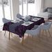 Bonamaison Tafelkleed, Anti-Mold, Sneldrogend, Waterdicht, 100% Polyester Tafellaken, Paars, zwart, 140 x 200 Cm