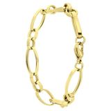 Lucardi Dames Plated armband Modeste - Staal - Armband - Cadeau - 21 cm - Goudkleurig