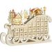 Frome Calendrier de l'Avent en bois lumineux traîneau - 10 lumières blanc chaud - 24 tiroirs - Décoration lumineuse de Noël