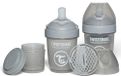 Twistshake 2x Pro Double Anti-Koliek Babyfles met Melkpoedercontainer en Mixer - 180ml | Langzame Stroom Siliconen Borstvormige Speen | BPA-Vrije Babyfles | Geschikt voor Pasgeboren Baby's 0+ | Grijs