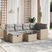 Maison Exclusive - Ensemble de meubles de jardin 7 pièces avec canapé et coussins, beige, en polyrotin