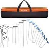 VEVOR Bar Dent Removal Kit, 21-Delige Verveloze Deukreparatiestaven, Roestvrijstalen Deukstaven, Whale Tail Dent Repair Tools, Professioneel Hageluitdeukgereedschap