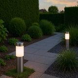RexTech Solar priklamp 'Lucifer' - Set van 2 stuks - Rond - RVS - Tuinverlichting op zonne-energie
