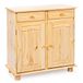 Inter Link - Commode in cottage-stijl - Dressoir in landelijke stijl - Bijzetkast - Massief grenen - 2 deuren - 2 laden - Natuurlijk gelakt