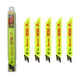 Starrett Bi-metaal reciprozaagblad - 5 stuks BR61014-5 King-Cut 150 mm/6\" inch 10-14TPI Unified Shank Heavy Duty Cutting