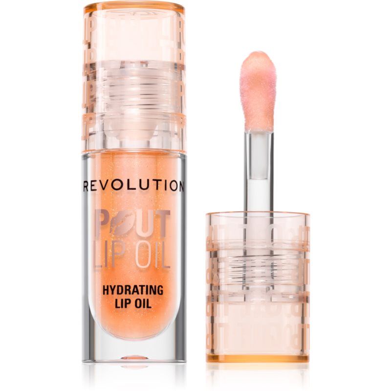 Revolution Pout Lip Oil, Voedende Getinte Lippenolie, Hoge Glans, Niet-Plakkerige Finish, Veganistisch en Dierproefvrij, Honey Shimmer, 4ml