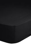 Muller Textiles 0270.04.56 Hoeslaken Effen Kleur - 1 Persoons 100x200 cm - Zwart - 100% Katoen Renforce