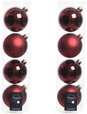 Decoris Kerstballen - 8x stuks - Donkerrood - D10 cm - Glas