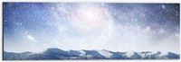Merkloos / Sans marque Dibond Wanddecoratie - Felle Sterrenhemel boven Groot Berggebied - 60x20 cm - Foto op Aluminium