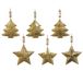 Decoris Suspenseur de Noël fer or antique 1x10x14cm 6 assortis