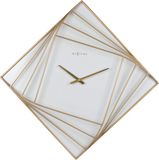 NeXtime Turning Square Wandklok Metaal Goud/Wit 85 x 85 cm