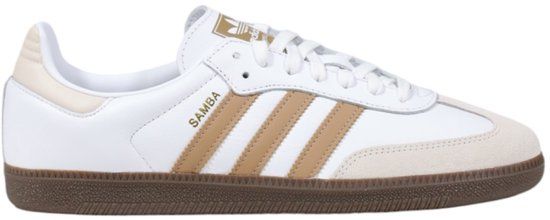 adidas Lace-Up Suede Faux Leather Sneakers - Beige