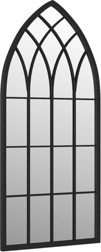 vidaXL Tuinspiegel - 70x30 cm - IJzer - Zwart