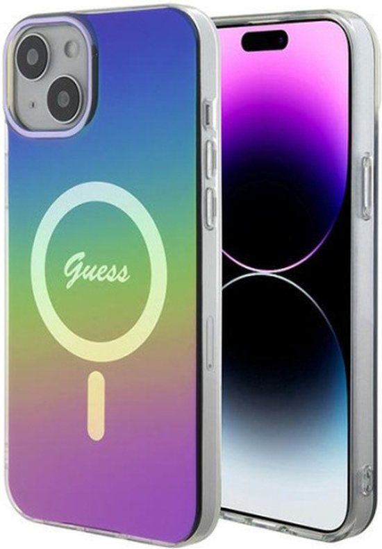 Guess GUHMP15SHITSK iPhone 15 6.1" Rainbow Hardcase IML Iridescent MagSafe