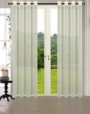 Uni -20332CN- Set van 2 transparante gordijnen, set van 2 gordijnen, voile gordijnen, met loodband, H x B 245 x 140 cm, crème