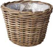 Merkloos Rotan Bloembak Grey - 25x18 cm