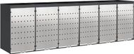 vidaXL Rangement pour poubelles pour 3 bacs Acier inoxydable Anthracite