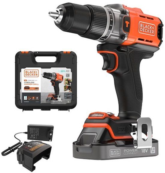 BLACK+DECKER 18V Accu-klopboor-/schroefmachine BCD383D1XK-QW