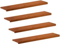vidaXL - Trap - Tread - 4 - st - 120 - x - 30 - x - 2 - cm - Bruin - Massief - Eikenhout