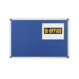 Bi-Office Maya Prikbord, Vilten Memobord Blauw, Geanodiseerd Aluminium Omlijsting, 105 x 75 cm