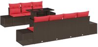 vidaXL Tuinbank Set Bruin en Rood