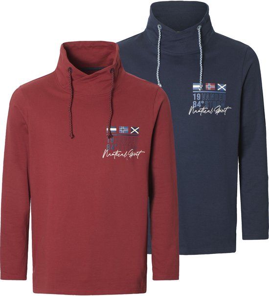 Jan Vanderstorm heren Sweatshirts, Set Van 2 - 64/66 - donkerrood