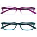 OPULIZE See 2 Stuks Blauw Licht Blokkeert Leesbril Purper Turkoois Computer Gamen Ontspiegeld Unisex BB9-5Q +1,50