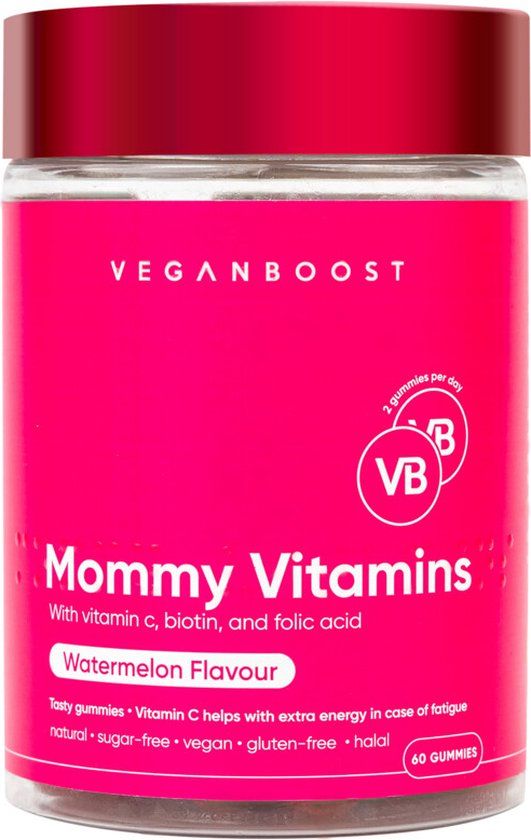 Veganboost Hair Vitamins Mommy Watermeloen - 60 gummies
