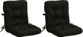 vidaXL - Coussin d'assise et de dossier haut 2 pièces VIANEN - 2 pièces - 100% Polyester - Noir