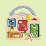 Hape Slot & Sleutel Speelbord - Busy Board met sloten, deuren en geheime doorgangen voor kinderen 3-6 jaar