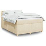 Maison Exclusive - Boxspringbed avec matelas, couleur crème, 140x190 cm, rembourré