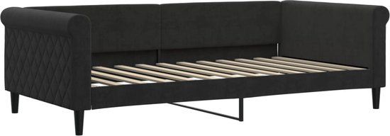 vidaXL Slaapbank fluweel zwart 100x200 cm