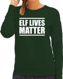 Bellatio Decorations Elf lives matter Kerst sweater / foute Kersttrui groen voor dames - Kerstkleding / Christmas outfit XXL