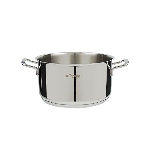 Tognana vanitosa pot 22 cm met 2 handgrepen, roestvrij staal, zilver