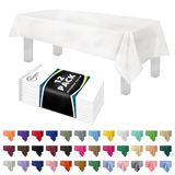 Dluxware Wit 12 Pack Premium Plastic Tafelkleed 137 cm x 108 Inch. Rechthoekig Tafelkleed