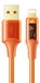 Mcdodo CA-2081 Câble de charge rapide transparent Chargeur iOS Fonction de charge rapide Transfert de données Câble de charge orange 1,2 m