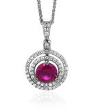 Orphelia Silver 925 Zh-7049 Pendant With Chain Zirconium /Red Cz
