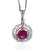 Orphelia Silver 925 Zh-7049 Pendant With Chain Zirconium /Red Cz