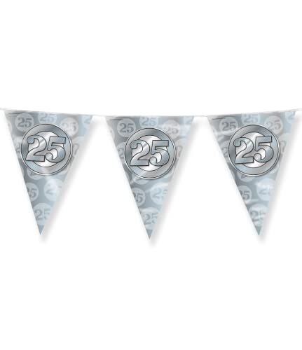 Paper Dreams Foil bunting - 25th wedding anniversary, set van 6