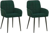 vidaXL Eetstoelen 2 stuks fluweel Donkergroen 56.5 x 50 x 85 cm