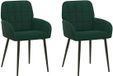 vidaXL Eetstoelen 2 stuks fluweel Donkergroen 56.5 x 50 x 85 cm