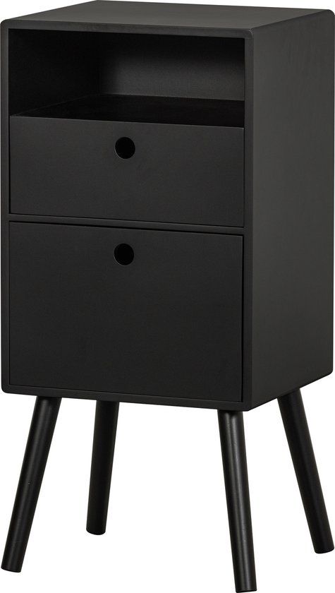 WOOOD Ozzy Nightstand - Wood - Black - 75x36x30 cm