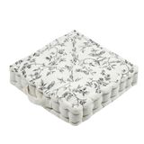 Stof Textile Vloerkussen Leaves - wit/grijs - katoen/polyester - 45 x 45 x 10 cm - vierkant - Extra dik - extra zitplaatsen - spelen - gamen - relaxen