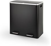 O'DADDY Prullenbak Afvalscheiding - 60 Liter - Zwart - 2 Vaks - Soft-Close - Pedaalemmer