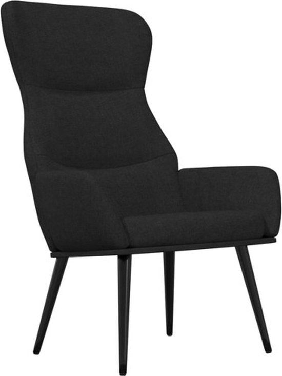 vidaXL Relaxstoel stof zwart